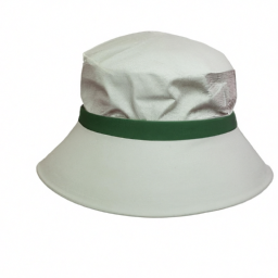 white bucket hat green under brim