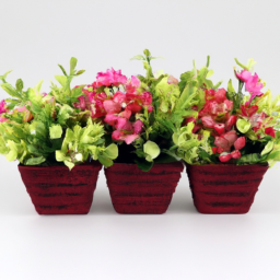 artificial decorative indoor rectangular plastic flower pot