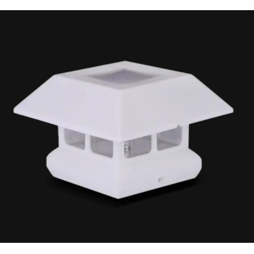 2211-F11 WH White Outdoor Solar Garden Post Cap Light