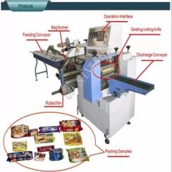 Swf 590 Baked Food Form Flow Wrap Packing Machine Fill Seal Packing Wrapping Machine